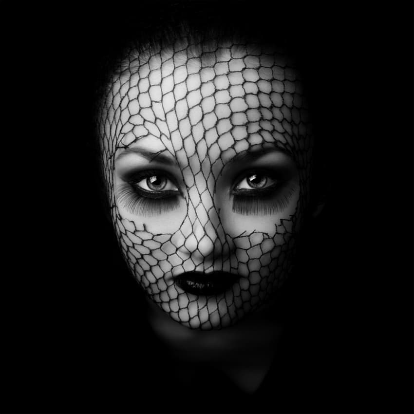 Mysterious Net Portrait by Oren Hayman — canvas wall art