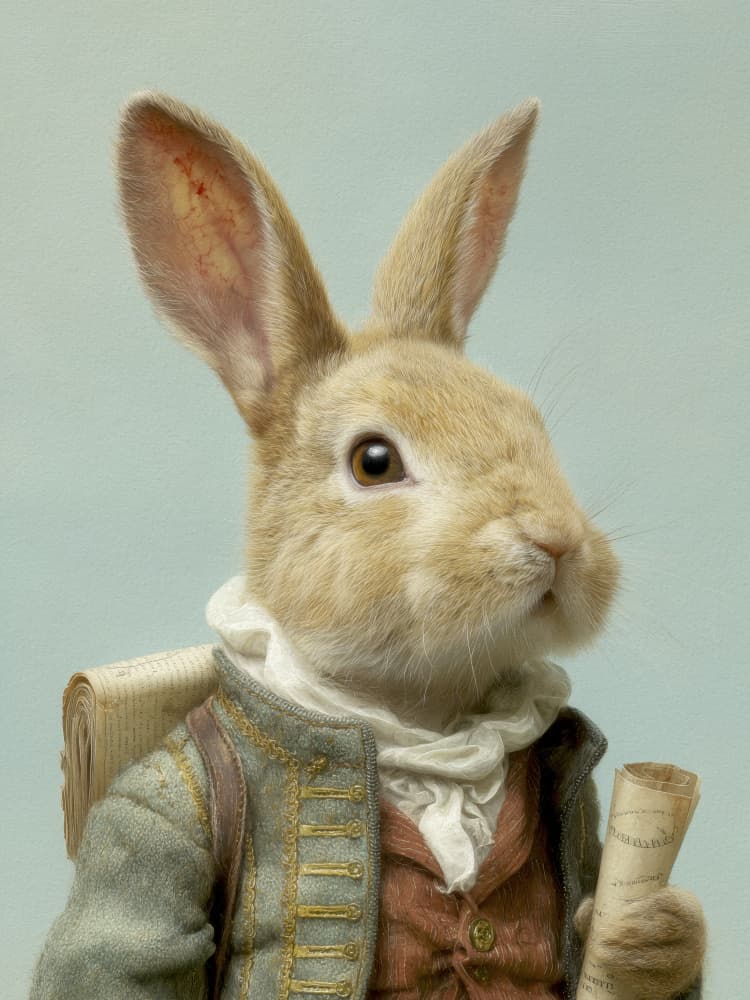 Whimsical Rabbit Gentleman by Andreas Magnusson — canvas wall art