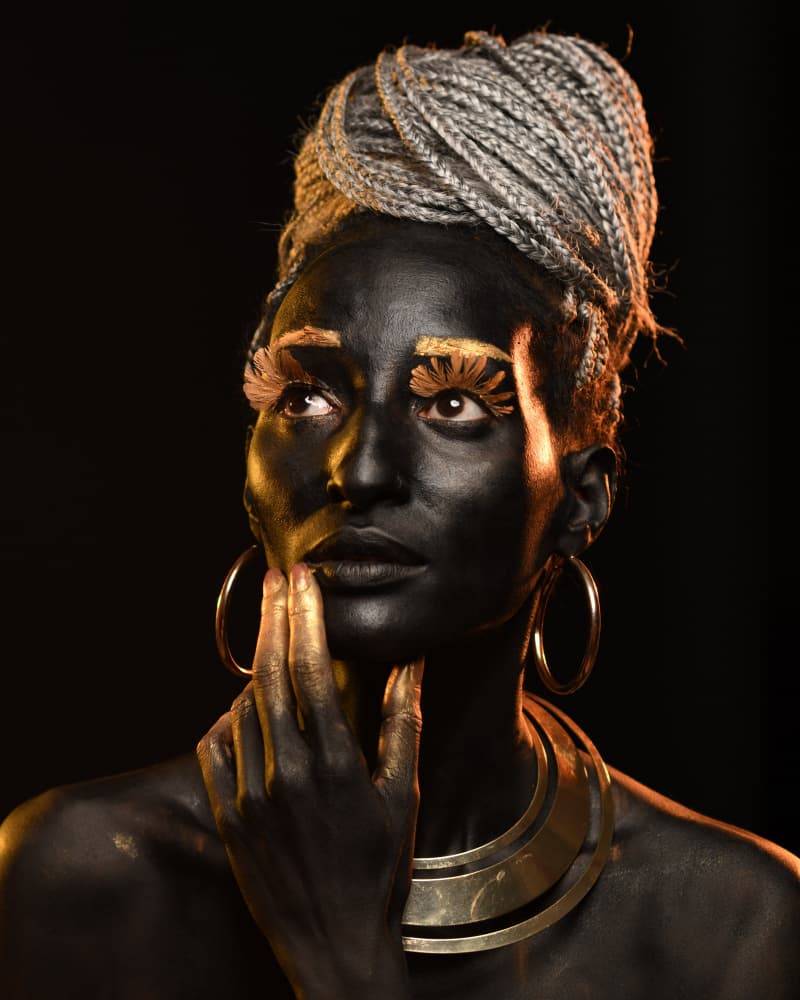 Golden African Beauty by Yoram GIL — canvas wall art