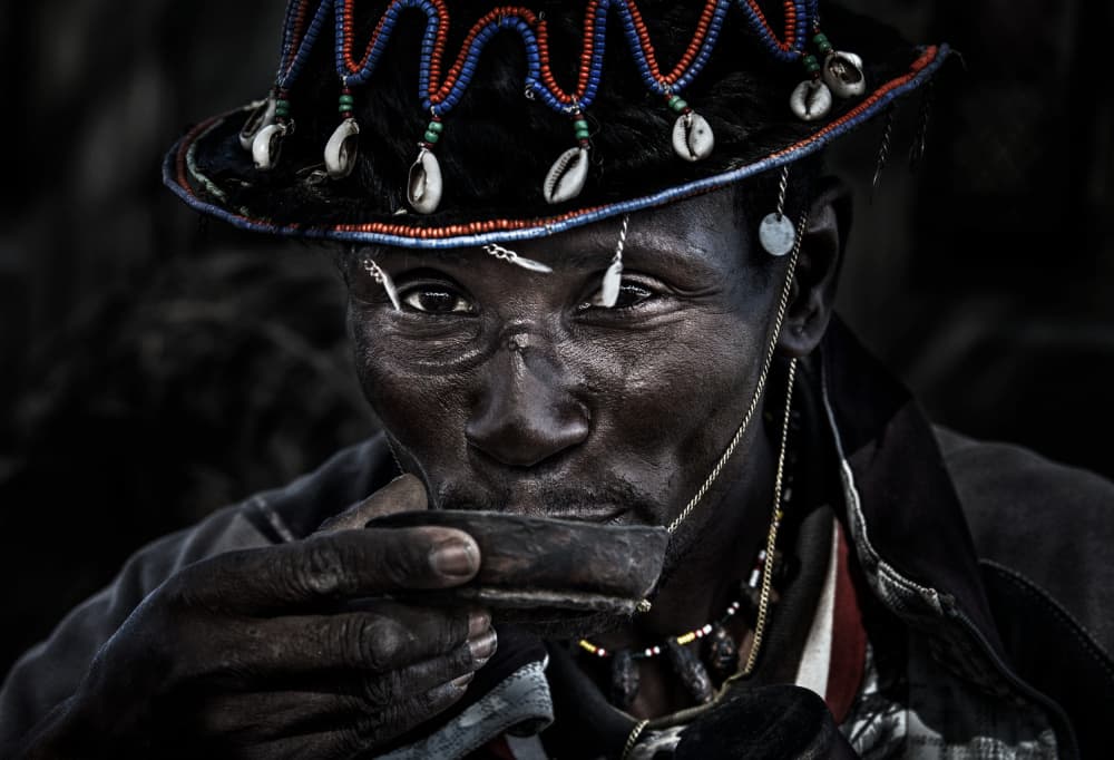 Tribal Elder Deep Gaze by Joxe Inazio Kuesta Garmendia — canvas wall art
