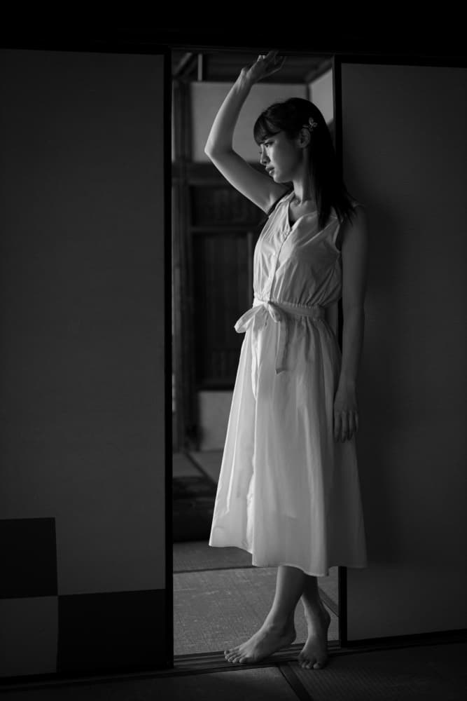 Serene Woman White Dress by Tsutomu Sakamoto — canvas wall art