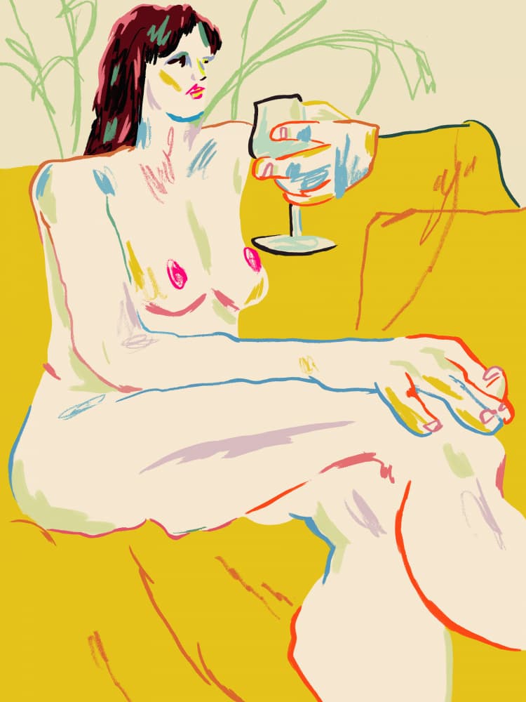 Girl With A Wineglass by Francesco Gulina — canvas wall art
