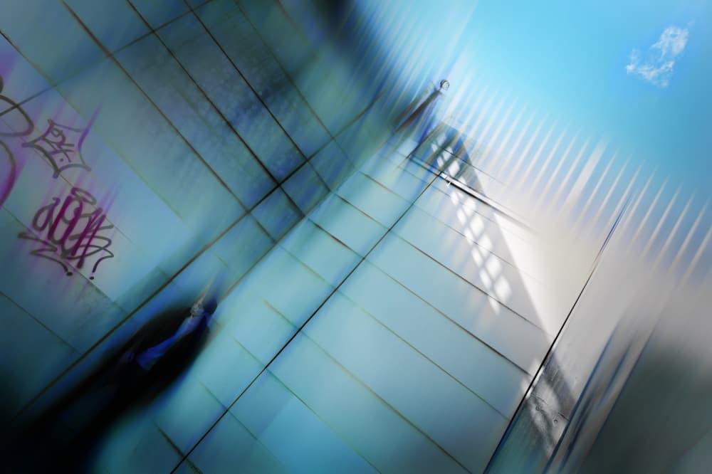 Urban Blue Movement by moucorn — canvas wall art