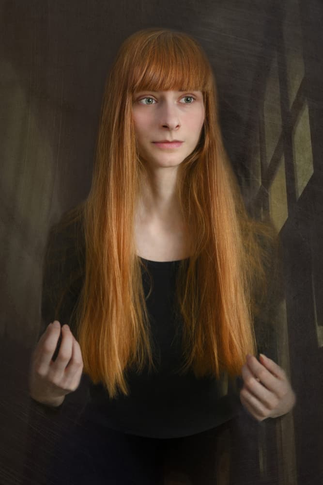 Pensive Redhead Portrait by Joanna Ras — canvas wall art