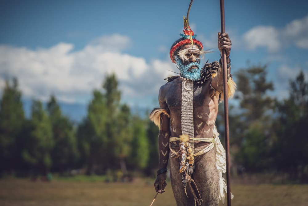 Adorned Tribal Warrior by HIRAK BHATTACHARJEE — canvas wall art