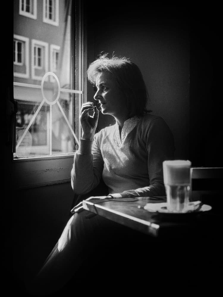 Quiet Cafe Contemplation by Eiji Yamamoto — canvas wall art