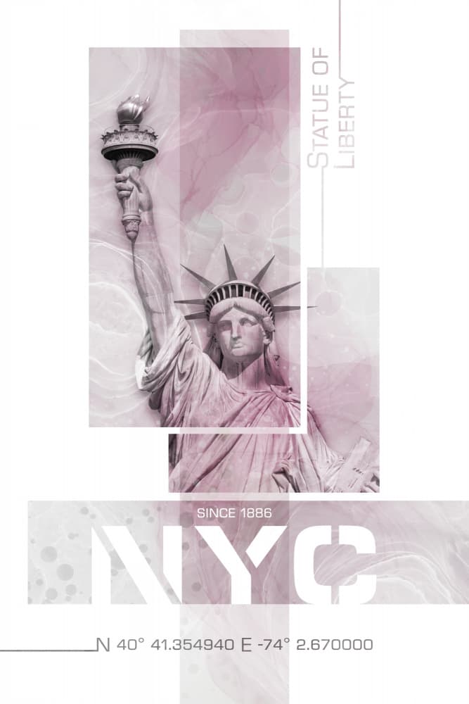 Pink Statue Of Liberty by Melanie Viola — canvas wall art