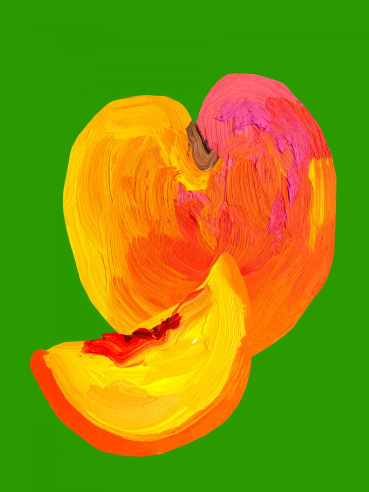 Vibrant Peach Still Life by Alice Straker — canvas wall art