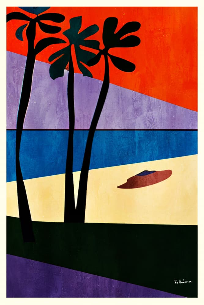 Tropical Sunset Palms by Bo Anderson — canvas wall art