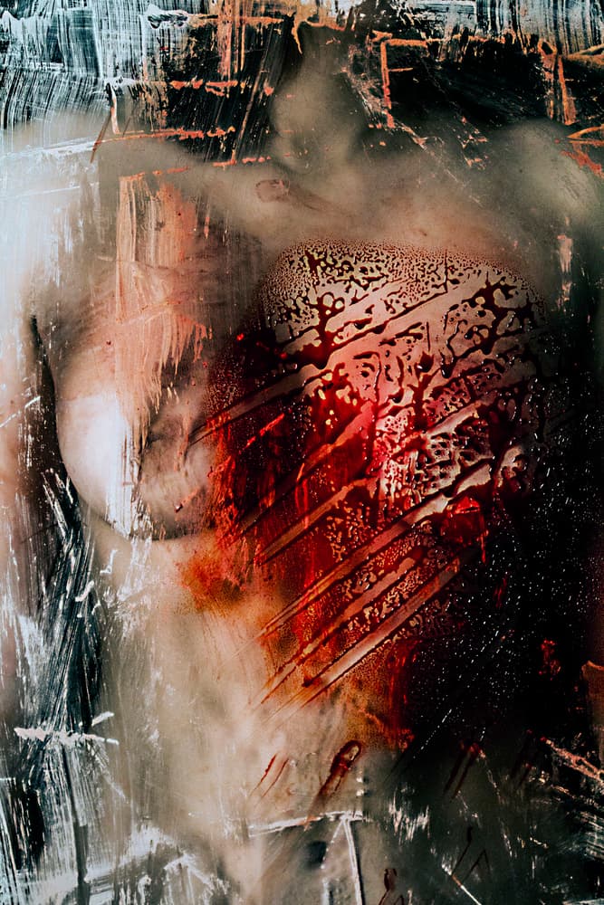 Visceral Red Abstract by Bogdan Bouşcă — canvas wall art