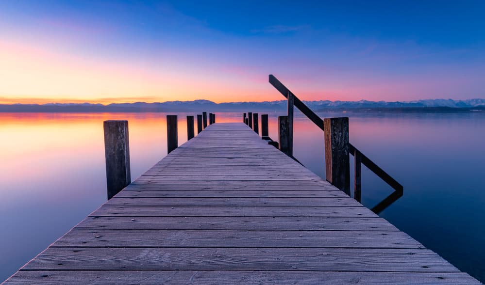 Peaceful Pier Sunset by Ulrike Eisenmann — canvas wall art