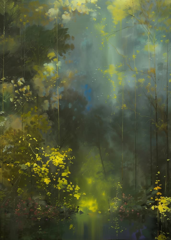 Misty Forest Sunlight by Pictufy Studio IV — canvas wall art