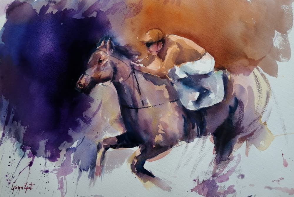 Dynamic Race Horse by Giorgio Gosti — canvas wall art