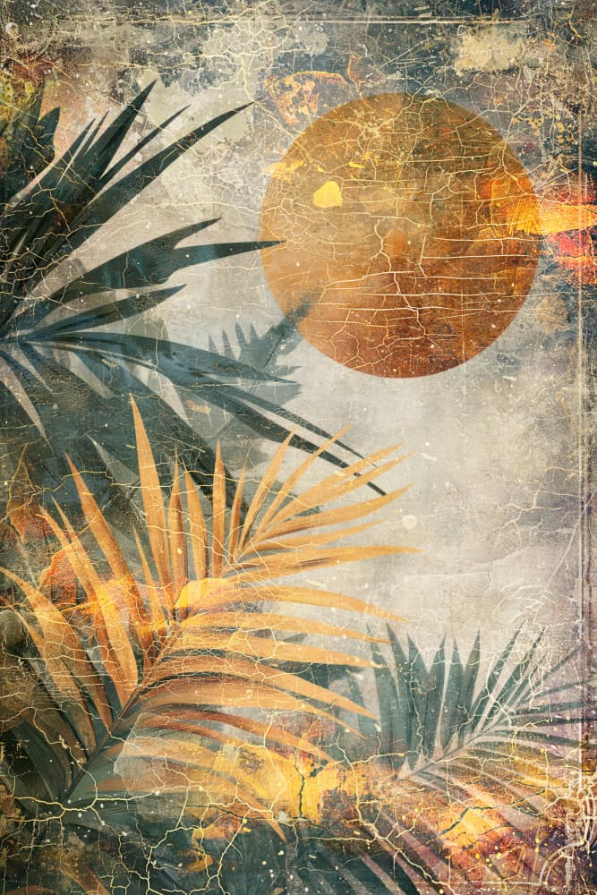 Golden Sun Palms by Rafal Kulik — canvas wall art