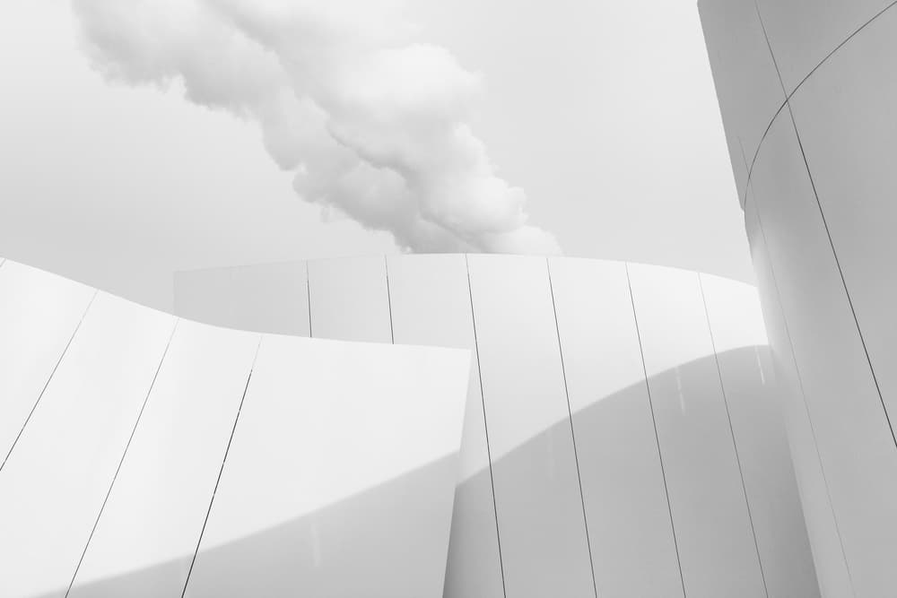 Modern White Curves Smoke by Massimo Della Latta — canvas wall art