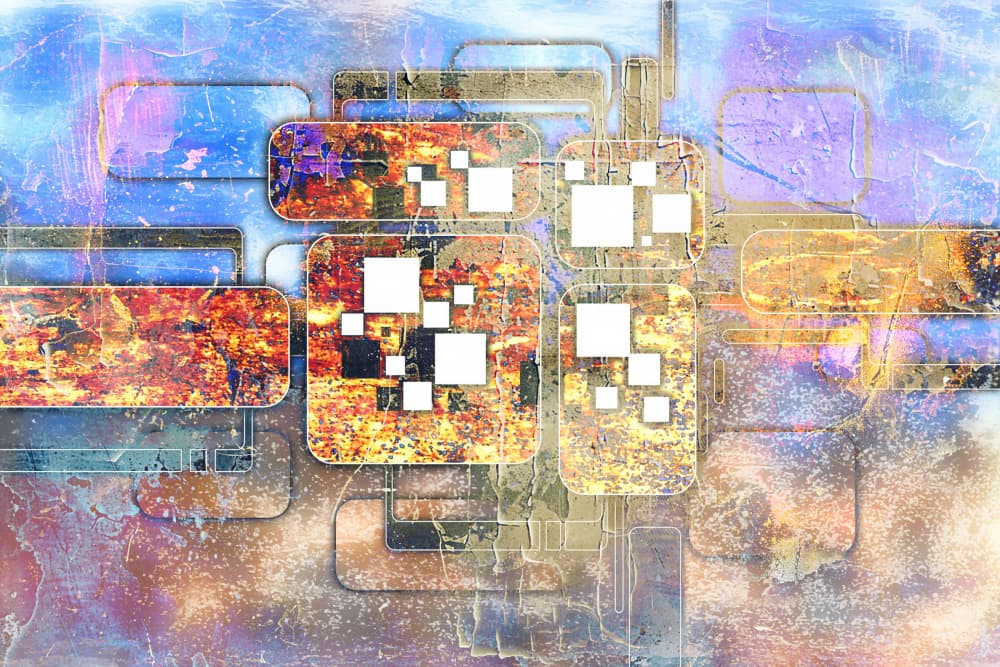 Geometric Grunge Network by Rafal Kulik — canvas wall art
