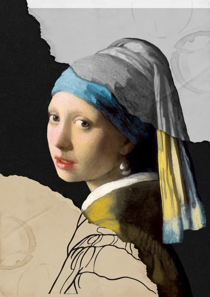 Classic Modern Portrait by Marja van den Hurk — canvas wall art