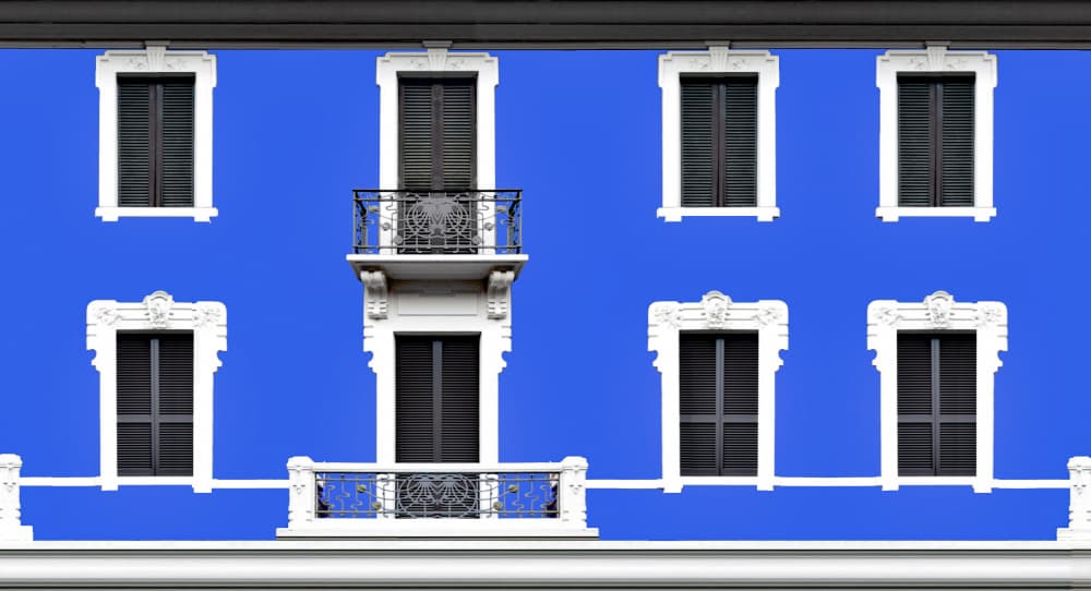 Vibrant Blue Facade by Miro Susta — canvas wall art