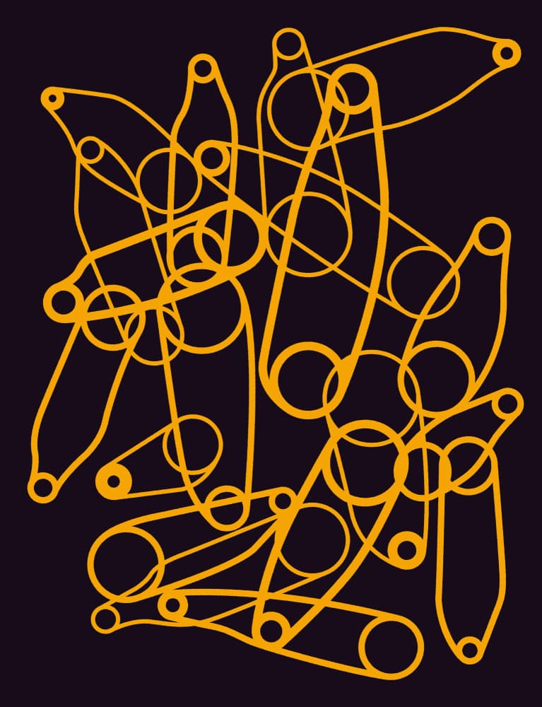 Interlocking Yellow Geometry by Rafa Mateo — canvas wall art