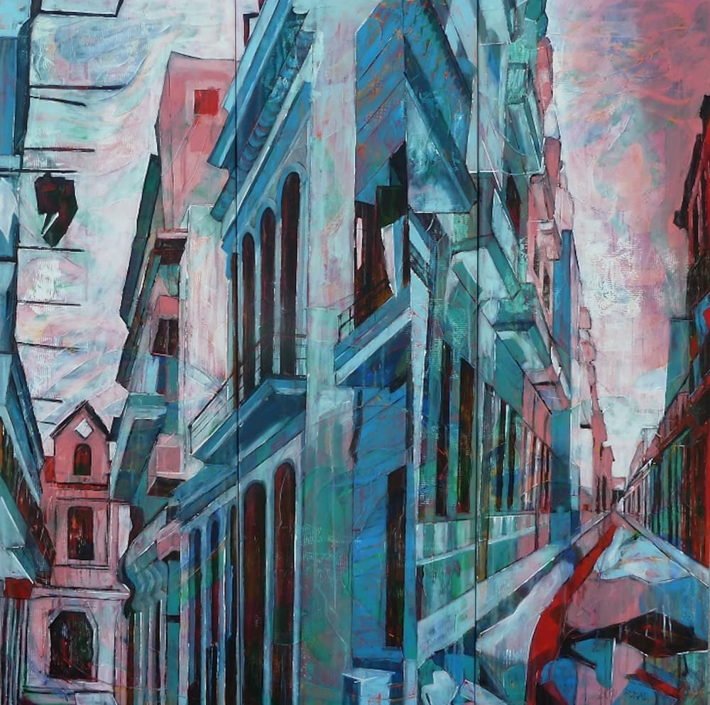 Vibrant City Corner by Barbara Piatti — canvas wall art