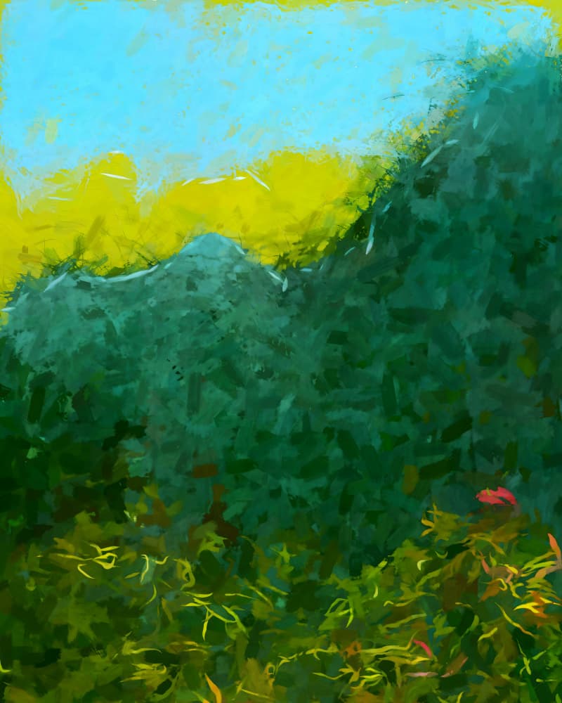 Vibrant Mountain Landscape by Uma Gokhale — canvas wall art