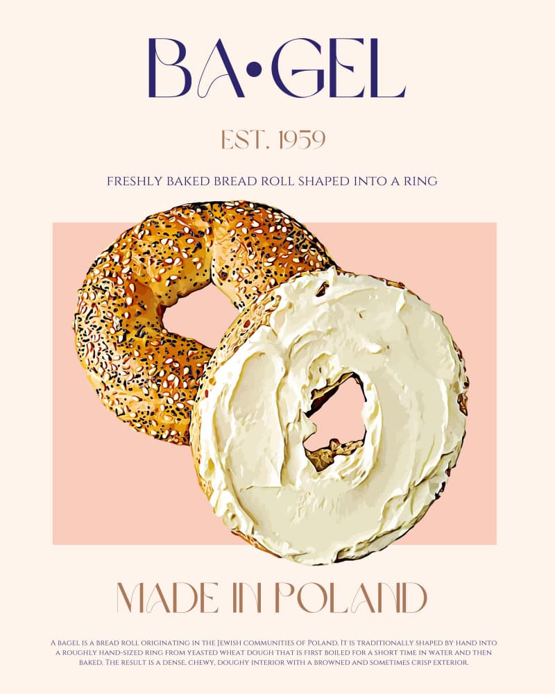 Fresh Bagel Cream Cheese by Nazma Khokhar — canvas wall art