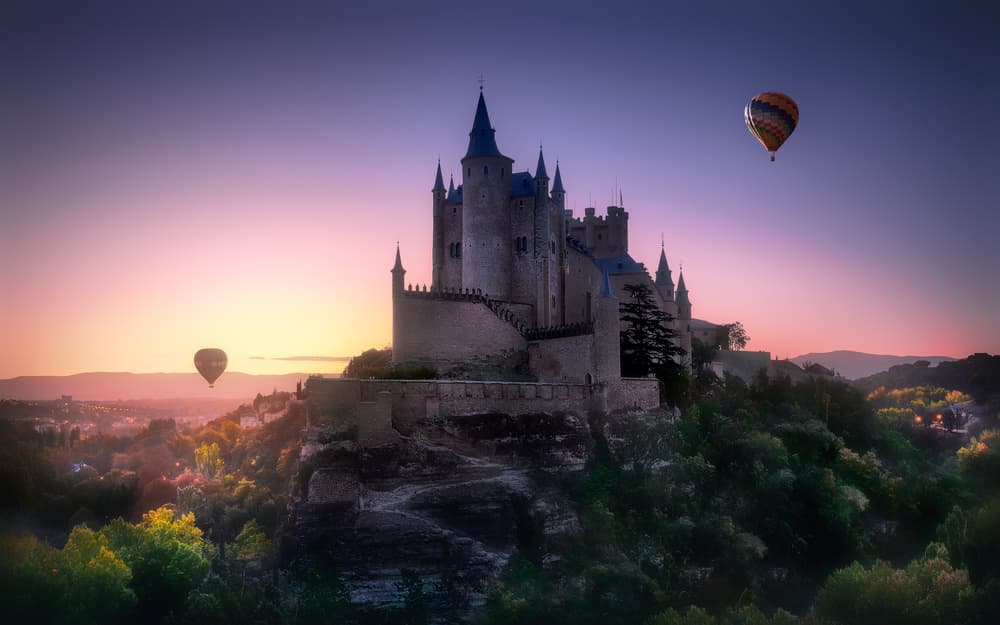 Fairytale Castle Sunrise by Jesús M. García — canvas wall art