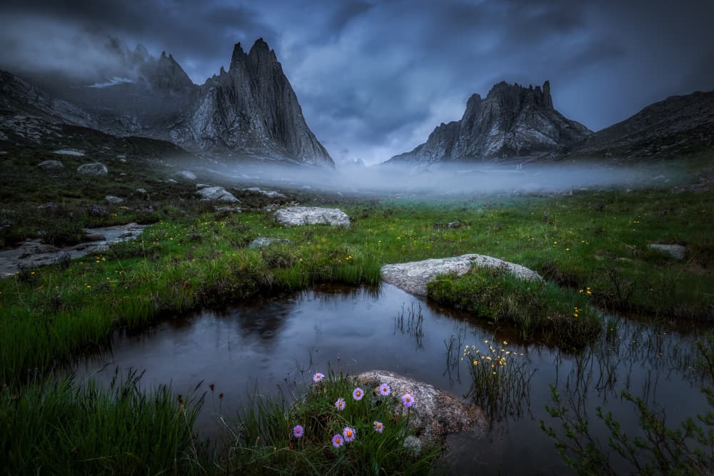 Misty Mountain Valley by Yuan Cui — canvas wall art