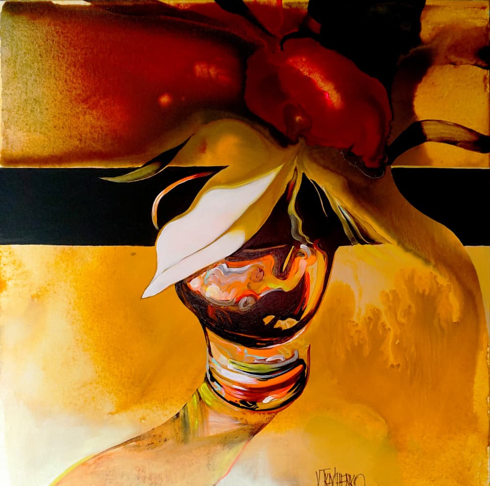 Vibrant Female Portrait by Victor Tkachenko — canvas wall art