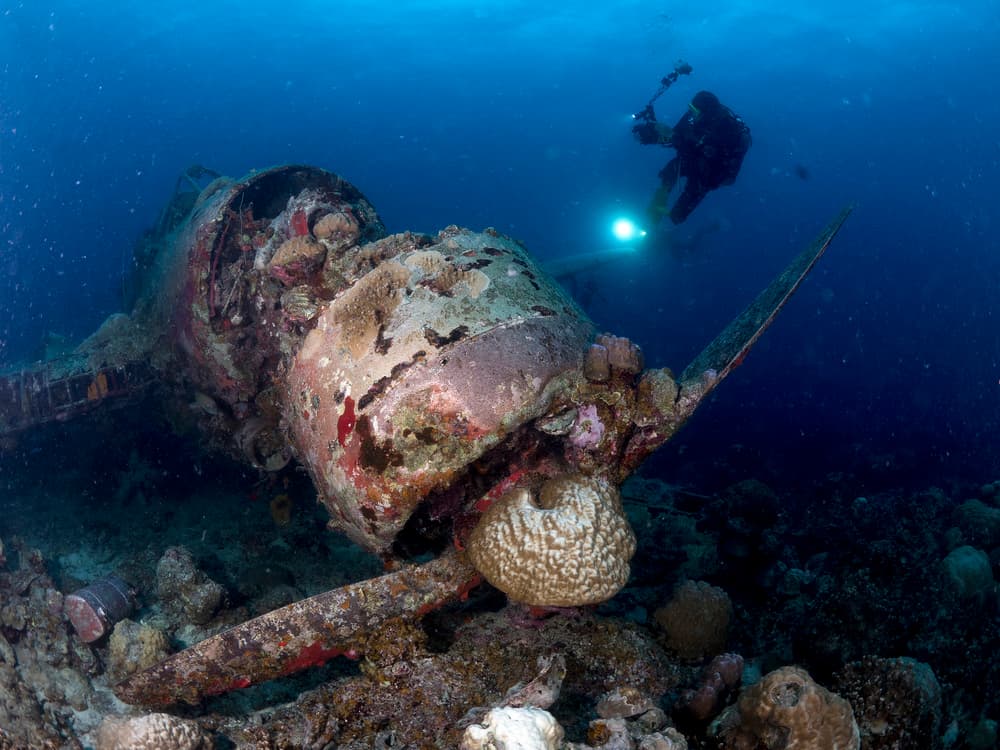 Underwater Plane Wreck by Ilan Ben Tov — canvas wall art