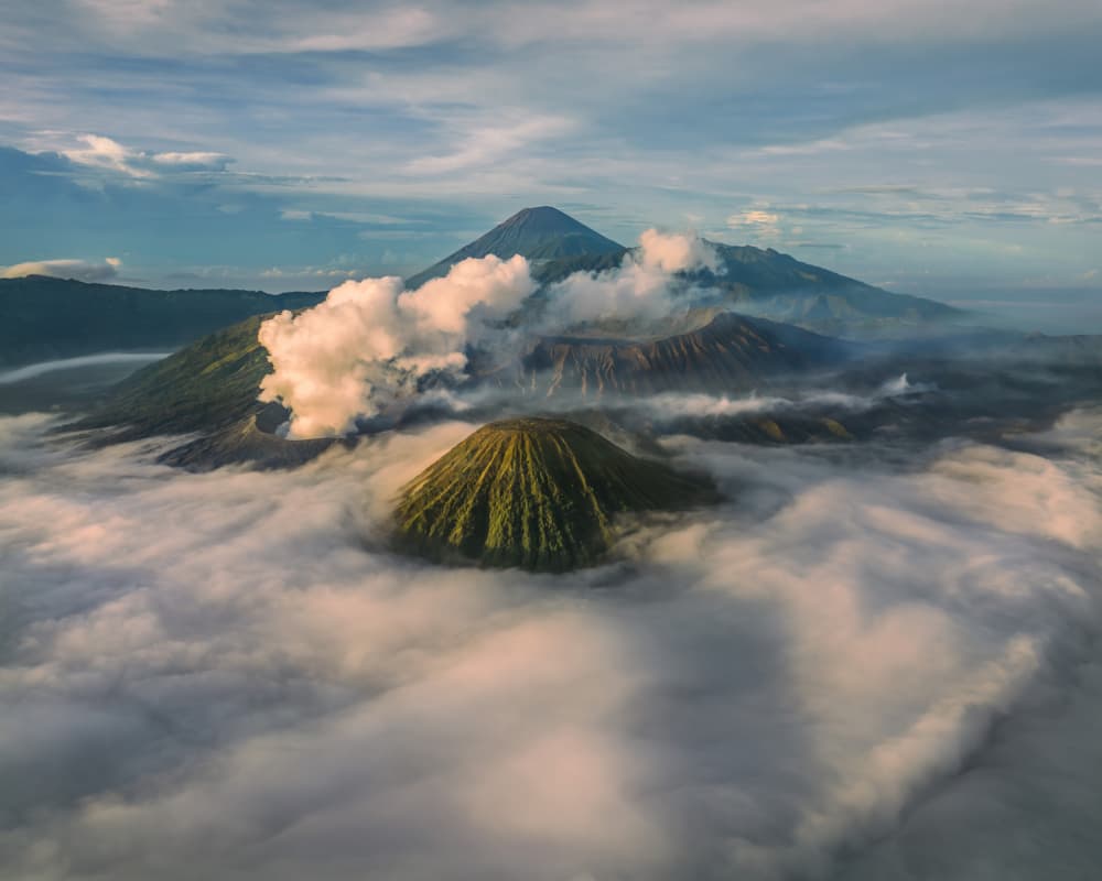 Volcanoes Above Clouds by Irene Wu — canvas wall art