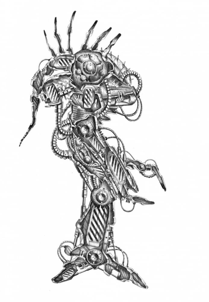 Intricate Sci-Fi Robot by Kulik — canvas wall art