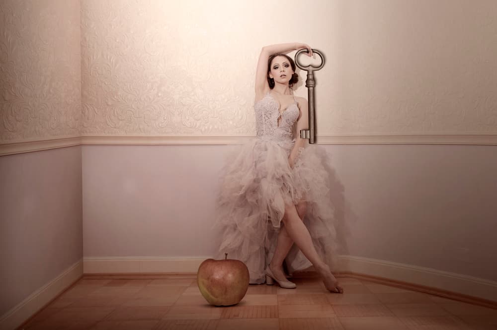 Mysterious Woman Apple Key by Christine von Diepenbroek — canvas wall art