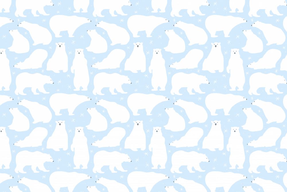 Polarbearpatternno02 by Treechild — canvas wall art