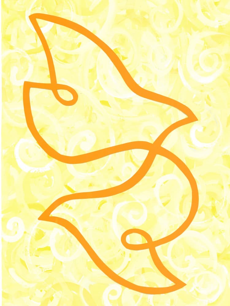 Peaceful Orange Doves by Isabelle Brent — canvas wall art