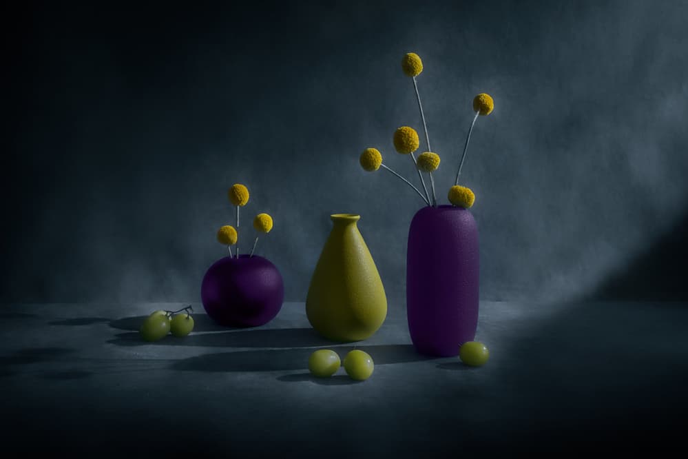 Vibrant Vases Grapes by Siyu_Wei APA — canvas wall art