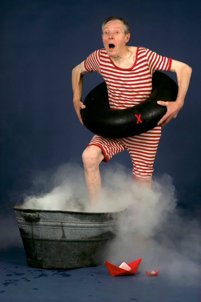 Steamy Bathtub Surprise by Lus Joosten — canvas wall art