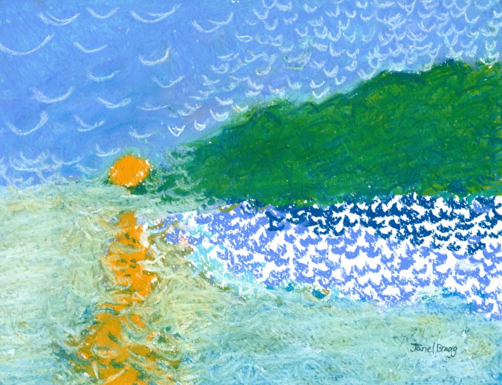 Vibrant Coastal Sunset by Janel Bragg — canvas wall art