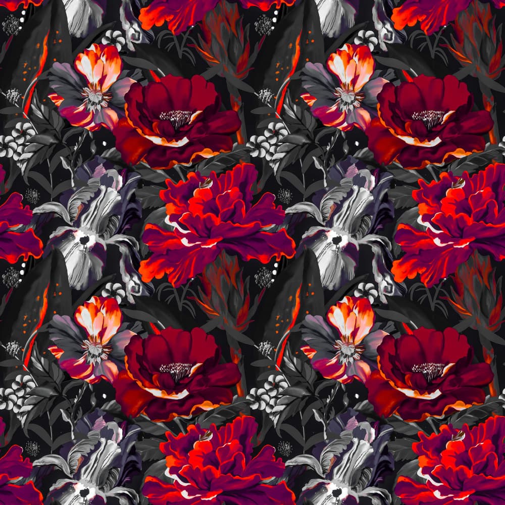 Crimson Tropical Bloom by Josie George — canvas wall art