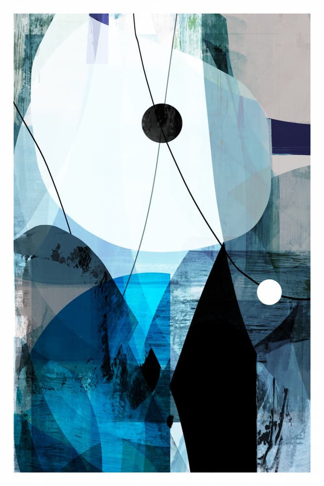 Abstract Blue Geometry by cartissi — canvas wall art