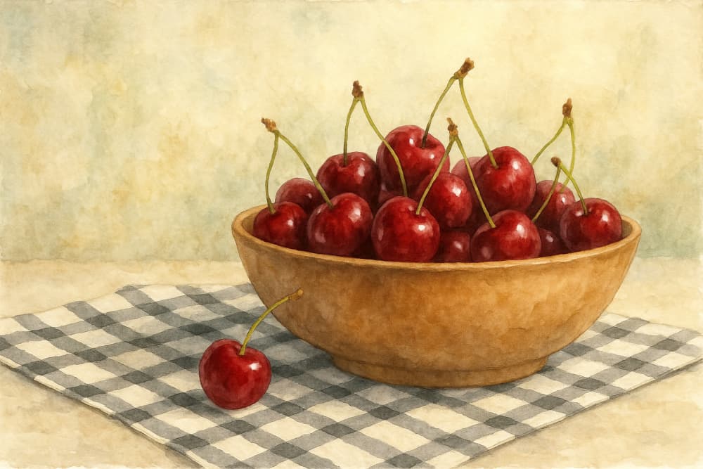 Sweet Summer Cherries by Natalie Bruns — canvas wall art