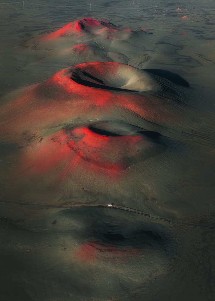 Dramatic Red Craters by Yuan Cui — canvas wall art