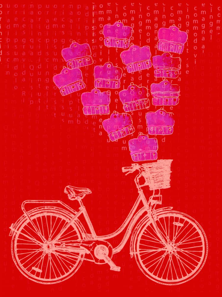 Whimsical Bike Crowns by Santhosh ch — canvas wall art