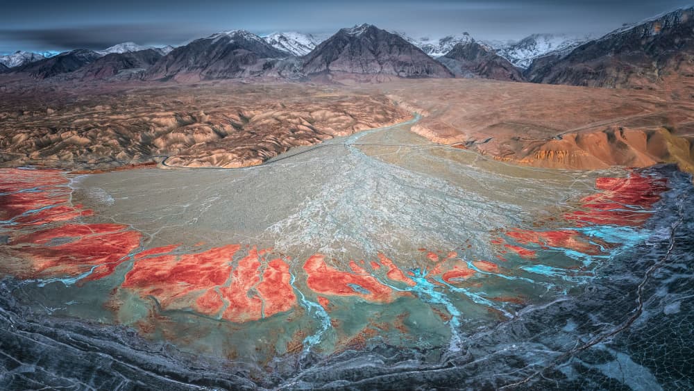 Vibrant Frozen Earth Patterns by YANGYING — canvas wall art