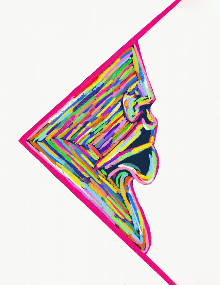 Vibrant Geometric Face by JLC ART — canvas wall art