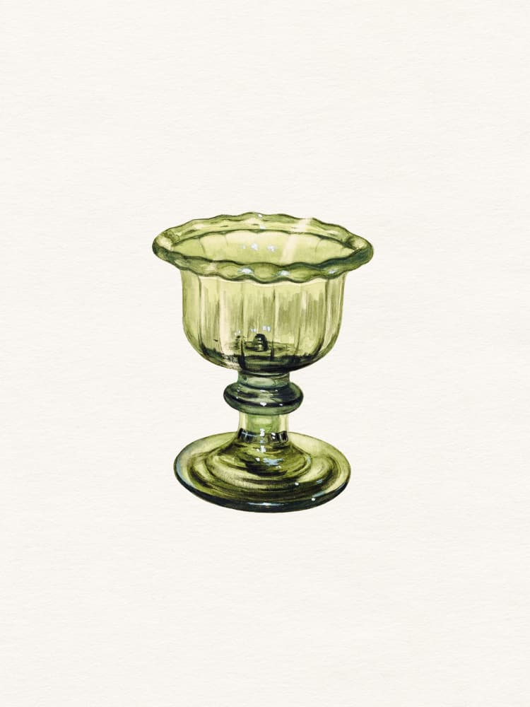 Antique Green Goblet by Wild Violets — canvas wall art