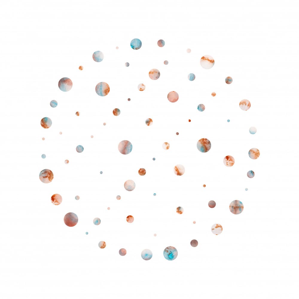 Abstract Watercolor Planets by Fabiana Silveira — canvas wall art