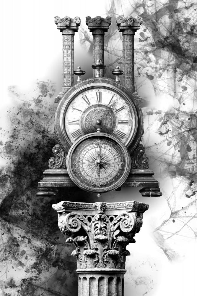 Steampunk Clock Column by Rafal Kulik — canvas wall art