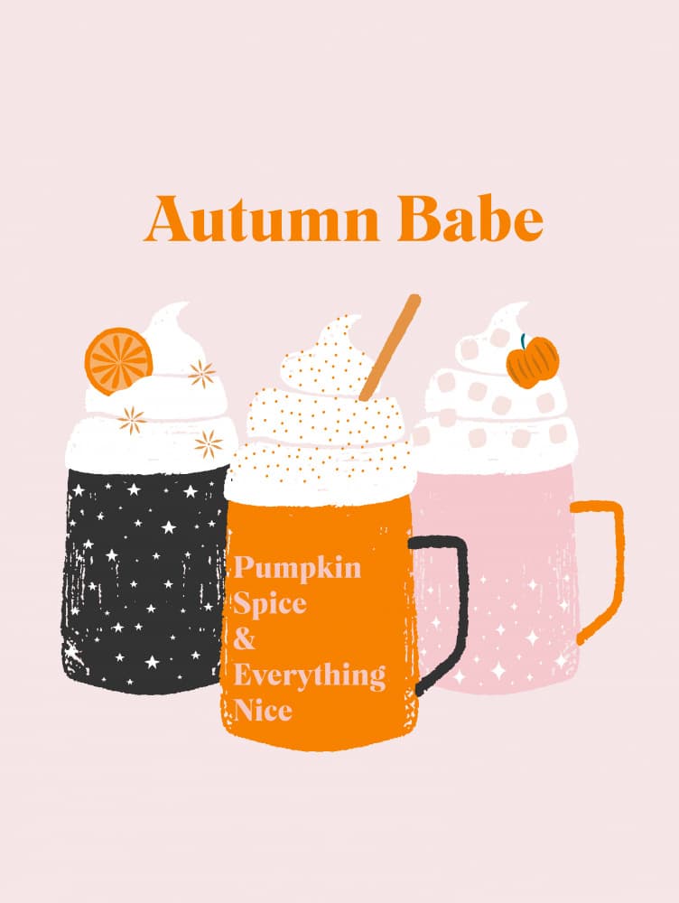 Autumn Babe Drinks by Aislinn Simmonds — canvas wall art