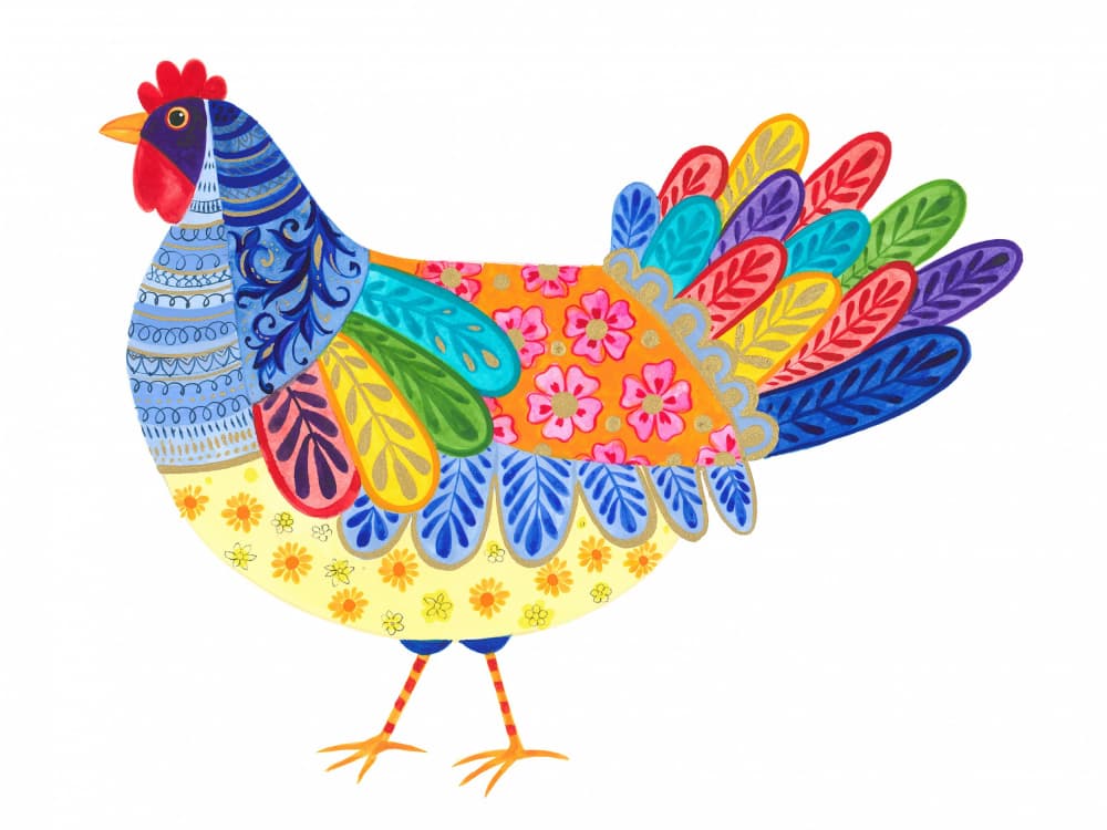 Vibrant Hen Delight by Isabelle Brent — canvas wall art